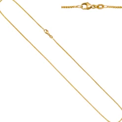 1,3mm Zopfkette Halskette Collier aus 750 Gold Gelbgold 45cm