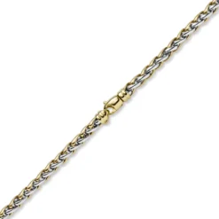 5,5mm Zopfkette Halskette Collier aus 585 Gold Gelbgold & Weißgold bicolor 45cm