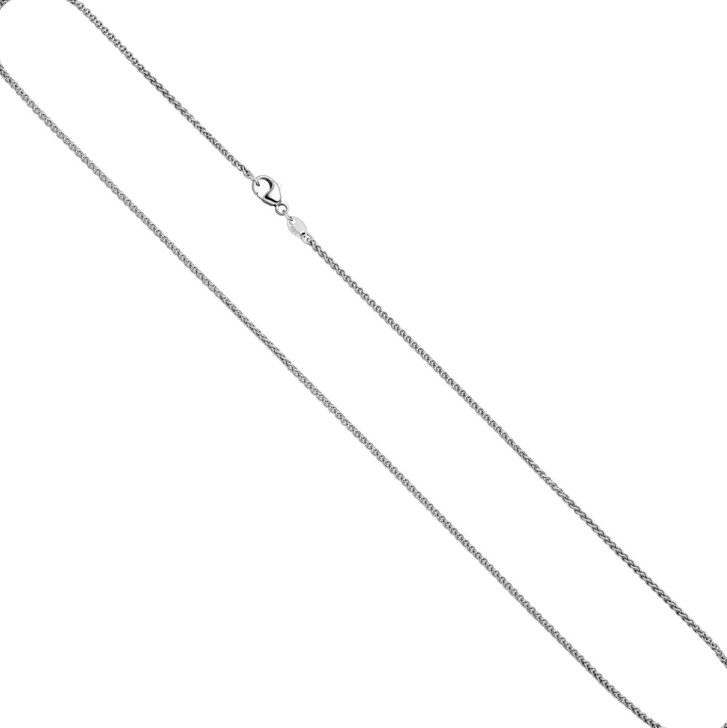 1,2mm Zopf-Kette Halsschmuck Halskette Collier aus 585 Gold Weißgold 42cm Damen