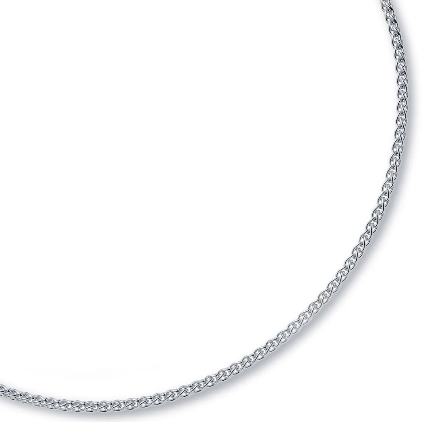 3mm Zopfkette Kette Collier aus 585 Gold Weißgold, Goldkette, 45cm