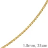 1,5mm Zopfkette Kette Collier aus 585 Gold Gelbgold, Goldkette, 38cm