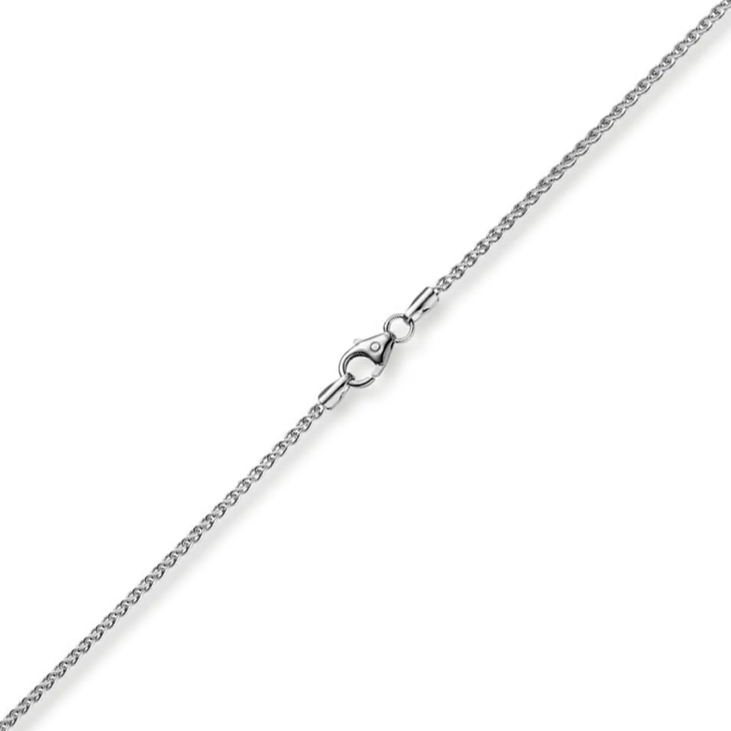 1,5mm Zopfkette Kette Collier aus 750 Gold Weißgold, Goldkette, 40cm