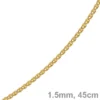 1,5mm Zopfkette Kette Collier aus 585 Gold Gelbgold, Goldkette, 45cm