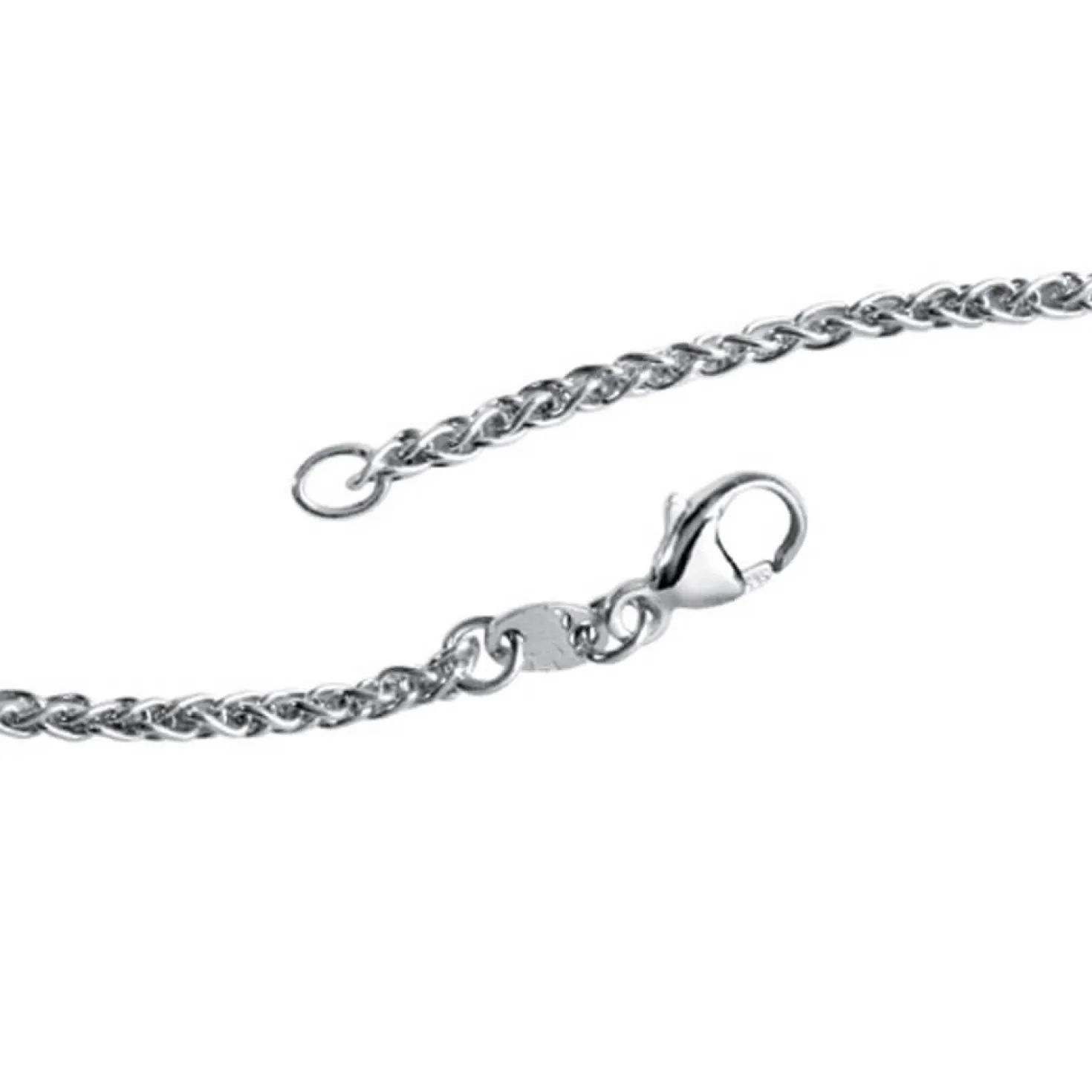 2,2mm Zopfkette Kette Collier aus 925 Silber Sterlingsilber 45cm