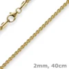 2mm Zopfkette Kette Collier aus 585 Gold Gelbgold, Goldkette, 40cm