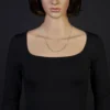 3mm Zopfkette Kette Collier aus 585 Gold Weißgold, Goldkette, 50cm