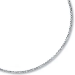 3mm Zopfkette Kette Collier aus 585 Gold Weißgold, Goldkette, 50cm