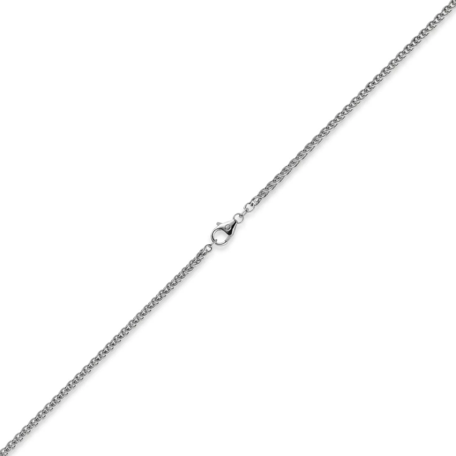 3mm Zopfkette Kette Collier aus 750 Gold Weißgold Goldkette 45cm Unisex