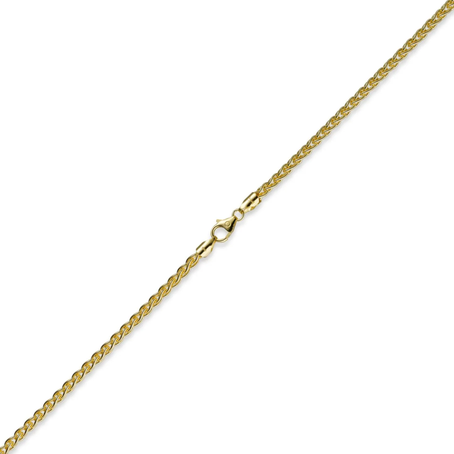 4mm Zopfkette Kette Collier aus 585 Gold Gelbgold, Goldkette, 60cm