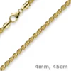 4mm Zopfkette Kette Collier aus 585 Gold Gelbgold, Goldkette, 45cm