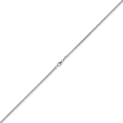2mm Zopfkette Kette Collier, 750 Gold Weißgold, Goldkette 45cm