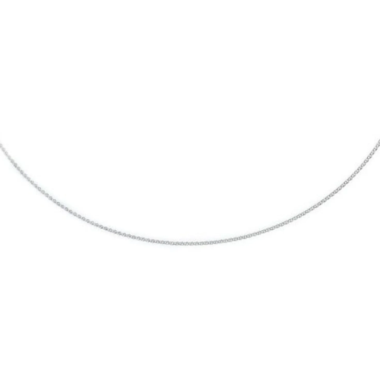2mm Zopfkette Kette Collier, 750 Gold Weißgold, Goldkette 55cm, Unisex