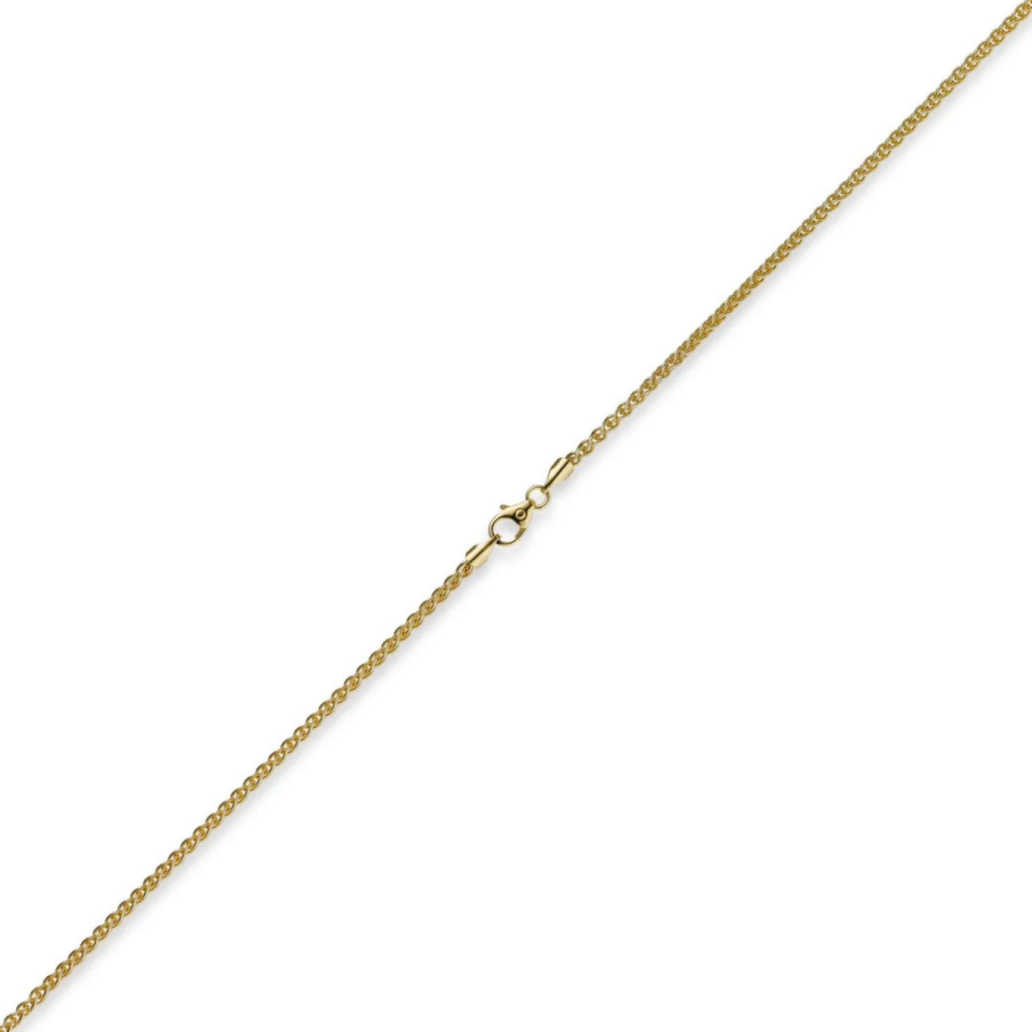 2mm Zopfkette Kette Collier, 750 Gold Gelbgold, Goldkette 42cm