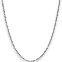 2,1mm Zopfkette Silberkette Collier Halskette aus 925 Silber rhodiniert 42cm