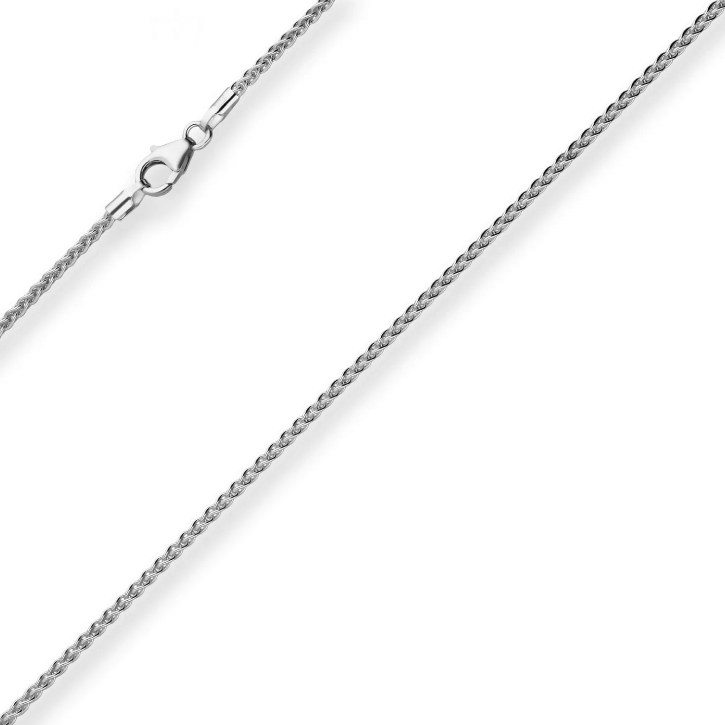 1,7mm Zopfkette Silberkette Collier Halskette aus 925 Silber rhodiniert 42cm