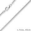 1,7mm Zopfkette Silberkette Collier Halskette aus 925 Silber 45cm