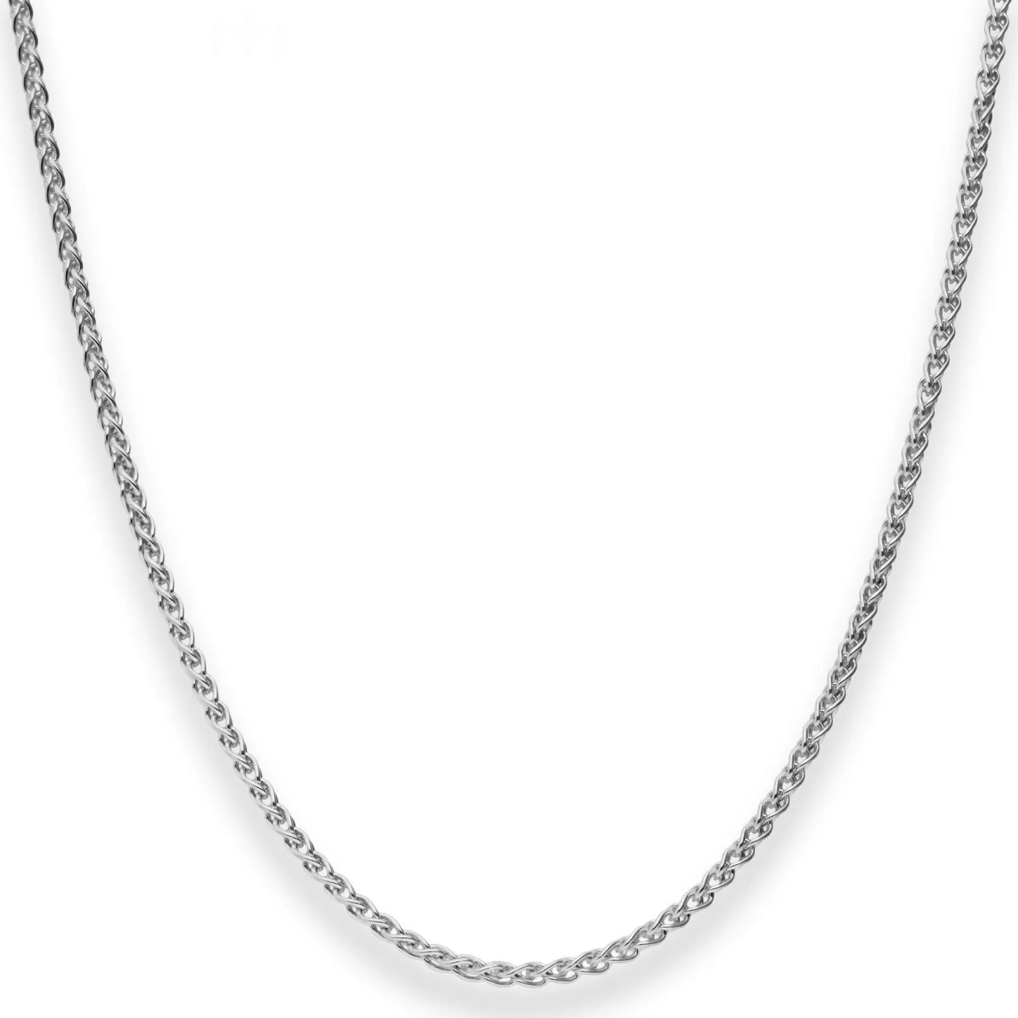 2,1mm Zopfkette Silberkette Collier Halskette aus 925 Silber rhodiniert 70cm