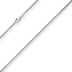 2,1mm Zopfkette Silberkette Collier Halskette aus 925 Silber rhodiniert 50cm