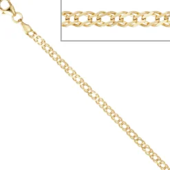 2,7mm Zwillingspanzerarmband Armband Armschmuck aus 333 Gelbgold 19cm