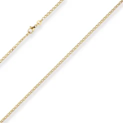 2,1mm Zwillingspanzerkette Collier Halskette aus 585 Gold Gelbgold 60cm