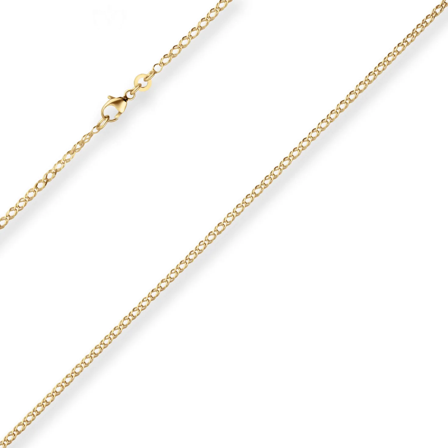 2,1mm Zwillingspanzerkette Collier Halskette aus 585 Gold Gelbgold 60cm