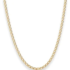 2,1mm Zwillingspanzerkette Collier Halskette aus 585 Gold Gelbgold 50cm
