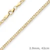 2,9mm Zwillingspanzerkette Collier Halskette aus 333 Gold Gelbgold 42cm