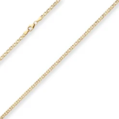 2,9mm Zwillingspanzerkette Collier Halskette aus 585 Gold Gelbgold 60cm