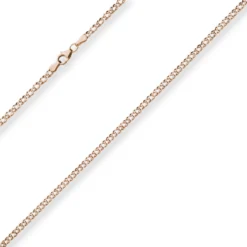 2,9mm Zwillingspanzerkette Collier Halskette aus 585 Gold Rotgold 50cm
