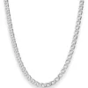 4,8mm Zwillingspanzerkette Collier Halskette aus 925 Silber rhodiniert 55cm