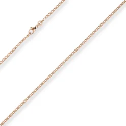 2,1mm Zwillingspanzerkette Collier Halskette aus 585 Gold Rotgold 38cm