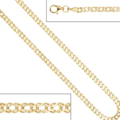 2,7mm Zwillingspanzerkette Kette Halskette aus 333 Gold Gelbgold 45cm