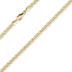 3,9mm Zwillingspanzerkette Kette Collier Halskette aus 585 Gold Gelbgold 60cm