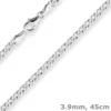 3,9mm Zwillingspanzerkette Silberkette Collier Halskette aus 925 Silber 45cm