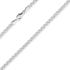 3,9mm Zwillingspanzerkette Silberkette Collier Halskette aus 925 Silber 40cm