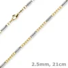 Monte Carlo Armband aus 585 Gold Gelbgold Weißgold massiv bicolor 21cm Herren