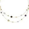 Multicolor Collier Rauchquarz Amethyst Citrin Peridot Quarz 585 Gold 45cm