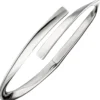 Offener Armreif mit Scharnier Armband, oval, 925 Silber rhodiniert Armschmuck