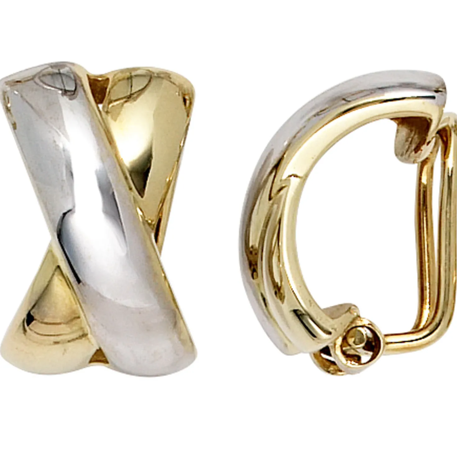 Ohrclips Clips Ohrringe Ohrschmuck X Form 333 Gold Gelbgold Damen