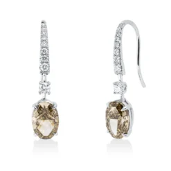 Ohrhänger aus 750 Gold Weißgold 20 Diamanten 4,56ct 27,7x6,3mm 4er-Krappe