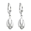 Ohrhänger 30mm Ohrringe Brisur aus echtem 925 Silber mit Zirkonia weiß für Damen