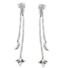 Ohrhänger 41mm Ohrringe Ohrschmuck mit Mond & Stern aus 925 Silber Damen