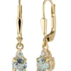 Ohrhänger 4,6x22mm aus 333 Gold Gelbgold mit Blautopas & Zirkonia Ohrringe