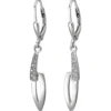 Ohrhänger 5,2x37mm aus 925 Silber matt 16 Zirkonia Ohrringe Boutons Ohrschmuck