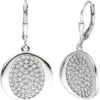 Ohrhänger 18,3x35,4mm aus 925 Silber mit 110 Zirkonia Ohrringe Boutons gewellt