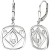 Ohrhänger 16,8x34mm aus 925 Silber 6 Zirkonia Ohrringe Boutons rhodiniert