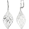 Ohrhänger 17,5x50mm Blatt Silhouette Ohrringe Boutons Ohrschmuck aus 925 Silber