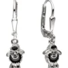 Ohrhänger 6,5x22,2mm Boutons schwarze Schäfchen 925 Silber Lackeinlagen