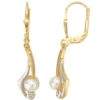 Ohrhänger 6,8x30mm Boutons Süßwasser Zuchtperlen & Zirkonia 333 Gelbgold