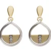 Ohrhänger 10x17,8mm 585 Gelbgold & Weißgold 6 Brillanten 0,02ct Ohrringe
